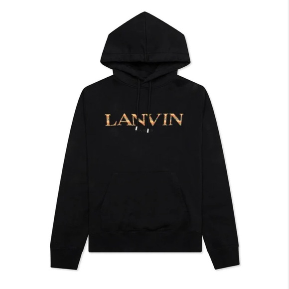 Lanvin Other - NWT LANVIN FLEECE EUSEBIO HOODIE SWEATSHIRT CURB LONG - BLACK ORANGE UNISEX L
